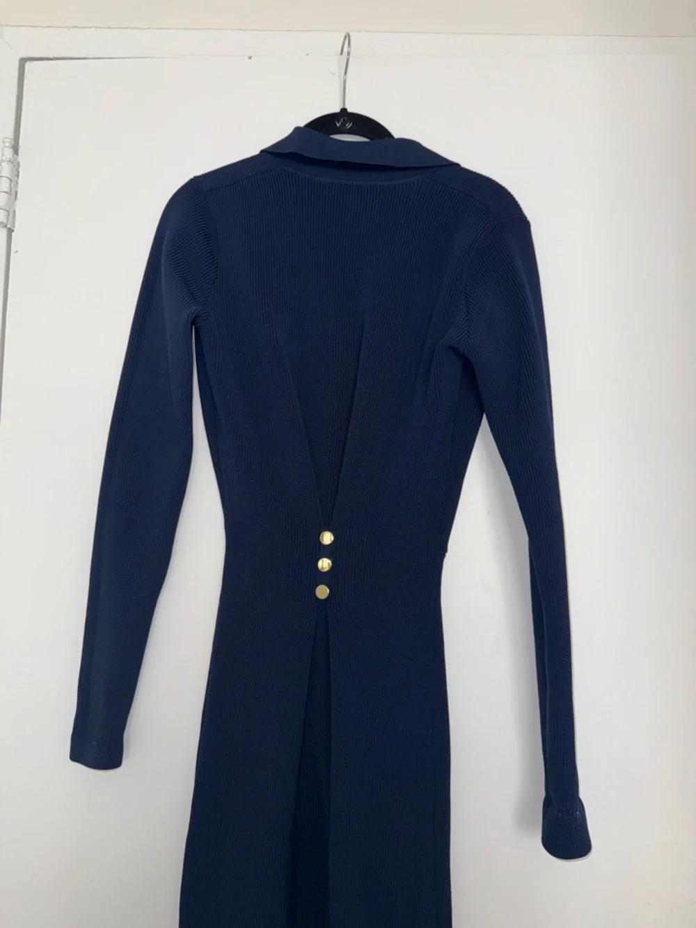 Meshki Abbey Buttoned Knit Midi Dress - Navy - Picture 3 of 4